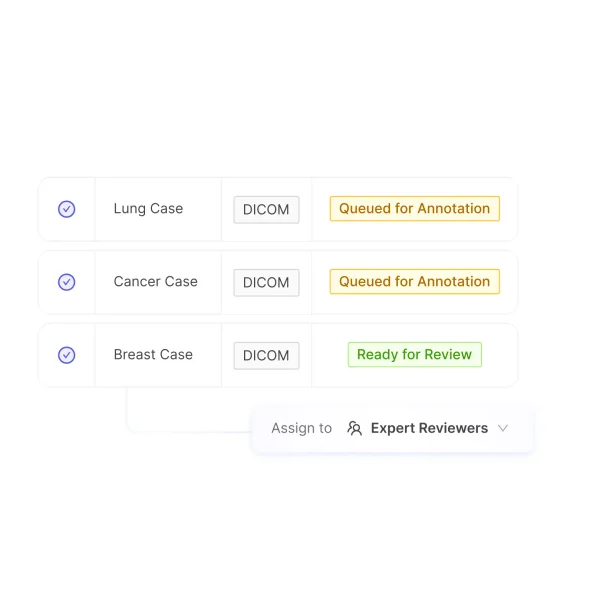 Expert review quality control for radiology